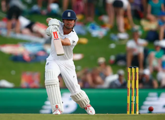 Alastair Cook plays a shot