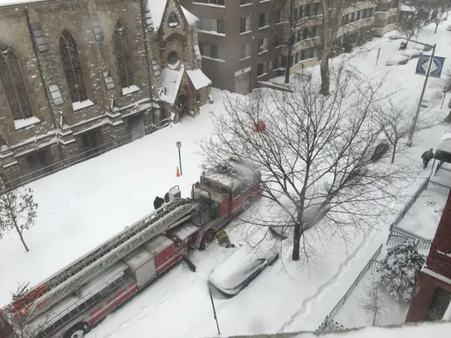 Fire truck stranded on 12th Street in Northwest Washington