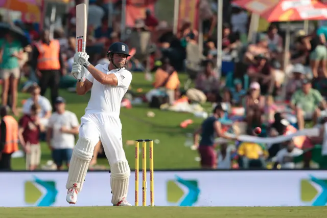 Alastair Cook bats during day two