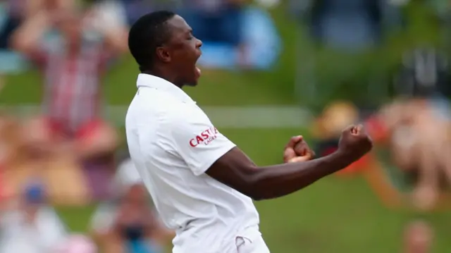 Kagiso Rabada celebrates