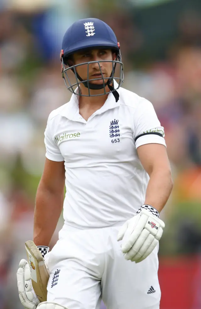 James Taylor leaves the field after being dismissed