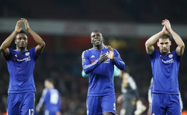 Chelsea celebrate win at Arsenal