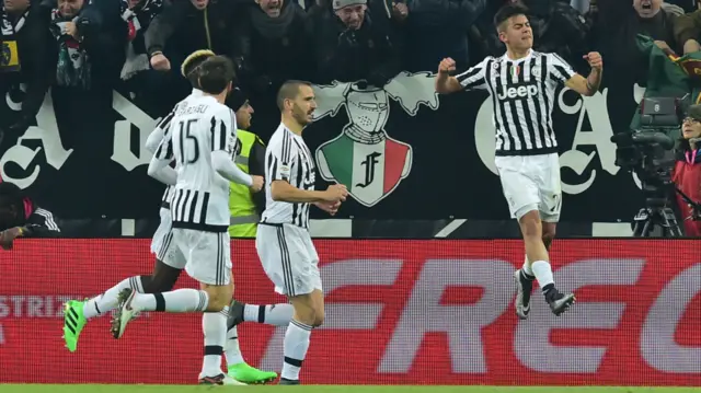 Paulo Dybala celebrates