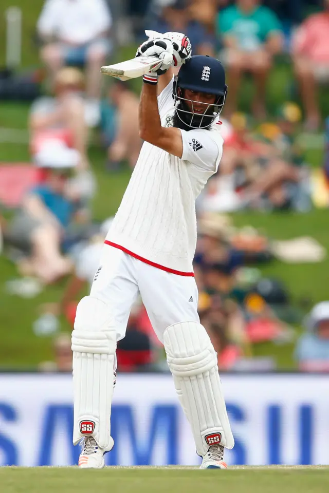 Moeen Ali plays a shot