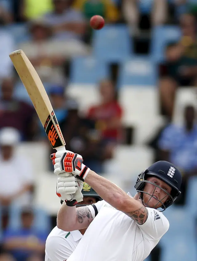 Ben Stokes plays a shot