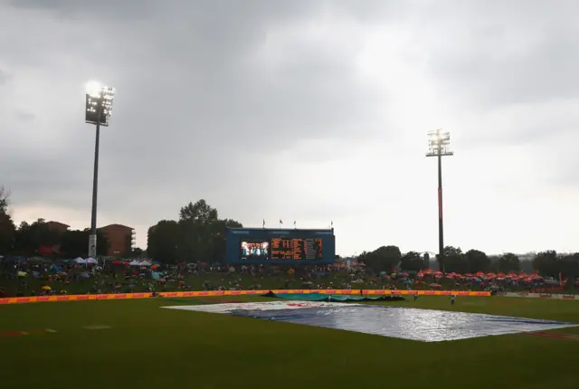 Rain covers on the field