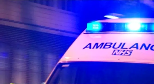 Ambulance with blue light