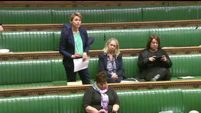 Yvette Cooper in the House of Commons