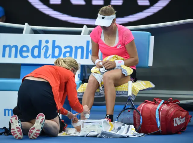 Ekaterina Makarova receives treatment