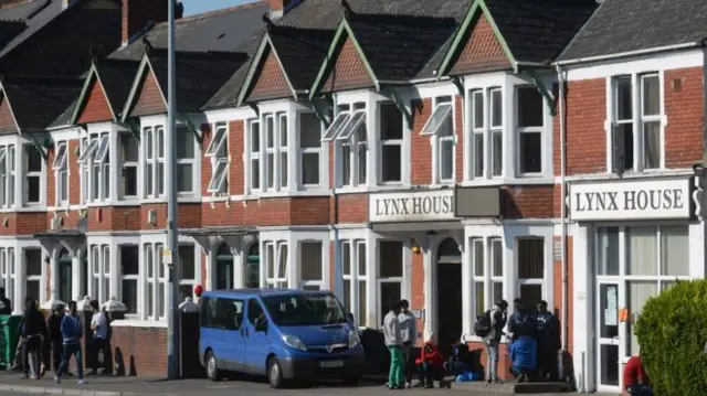 Asylum seekers at Cardiff's Lynx House