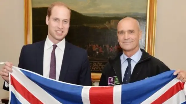 Prince William and Henry Worsley (right)