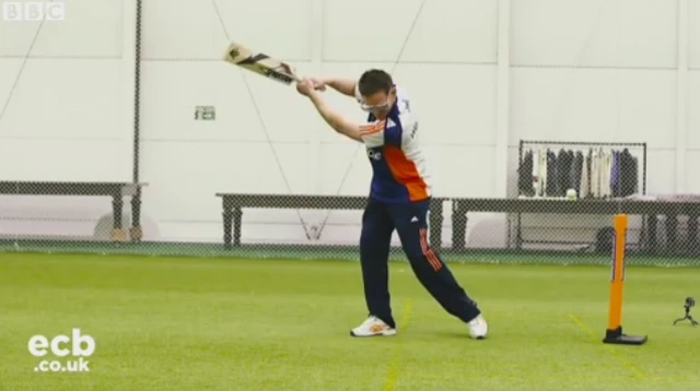 Eoin Morgan playing visually impaired cricket