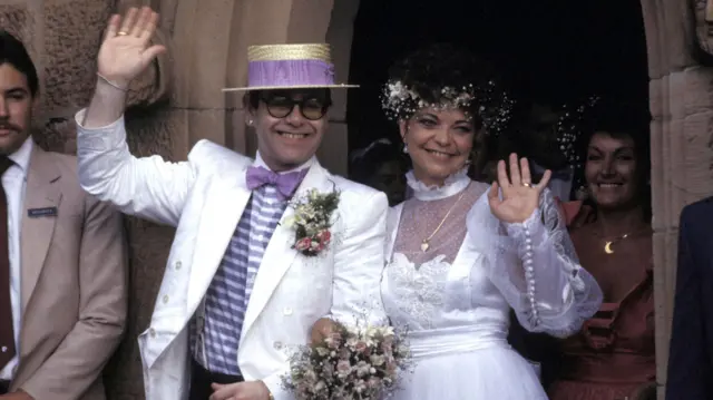 Elton John and his wife