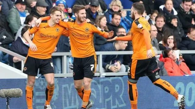 Dave Edwards (left) celebrated James Henry's goal against QPR on Saturday before his injury