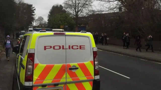 Police outside Earls High School