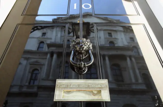 A general view of the door to number 10 Downing Street