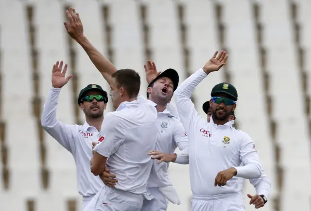 South Africa's players celebrate