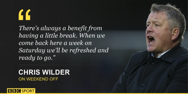 "There's always a benefit from having a little break. When we come back here a week on Saturday we'll be refreshed and ready to go." - Northampton Town manager Chris Wilder