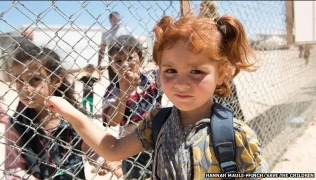 Refugee children in camp