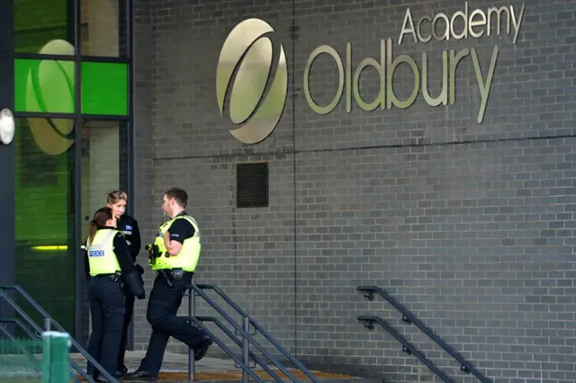 Police outside Oldbury Academy