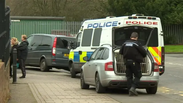 Police outside a Birmingham school