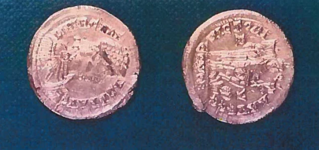 Two of the gold coins