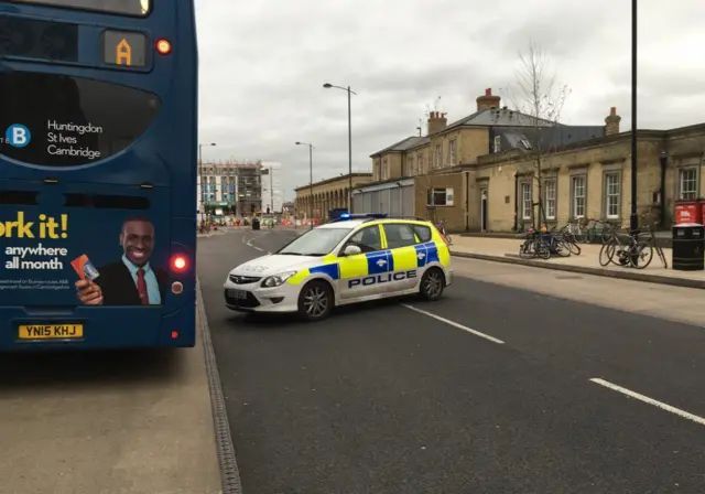 Police car at Cambridge Station