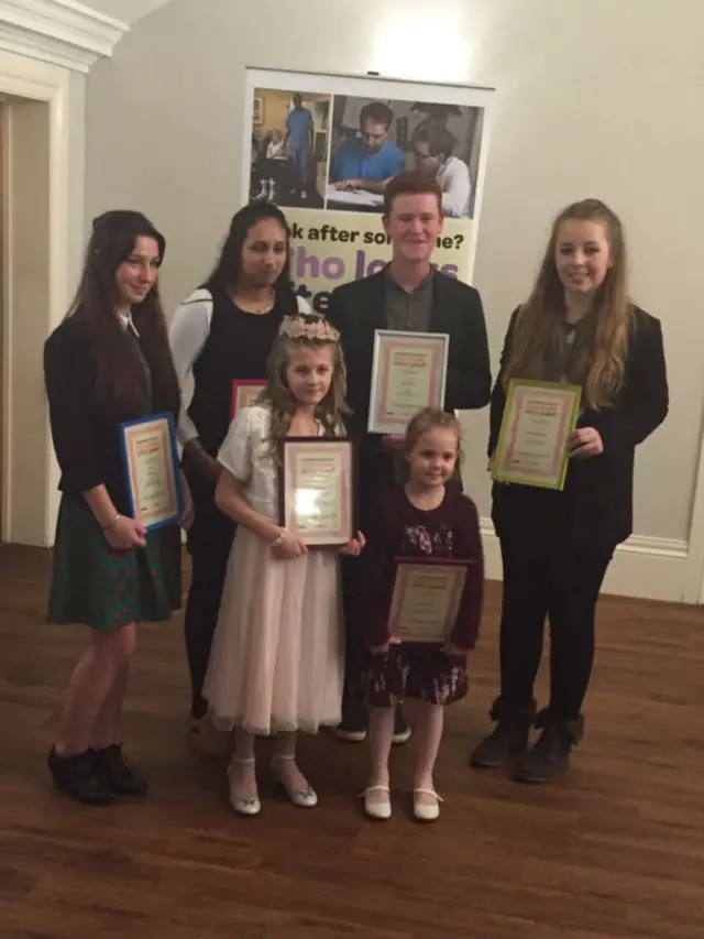 Young carers at the Northamptonshire Carers Awards