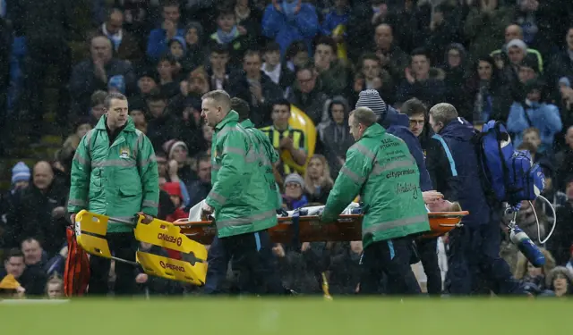 Kevin De Bruyne is stretchered off