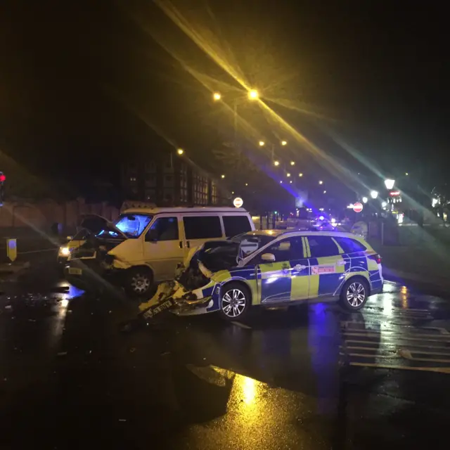 Police car crash A60 West Bridgford