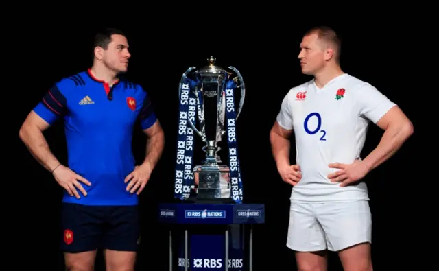 France captain Guilhem Guirado (left) and England captain Dylan Hartley