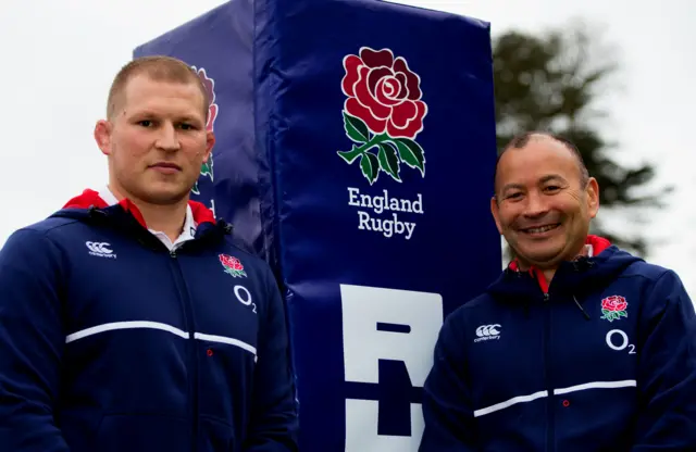 Dylan Hartley and Eddie Jones