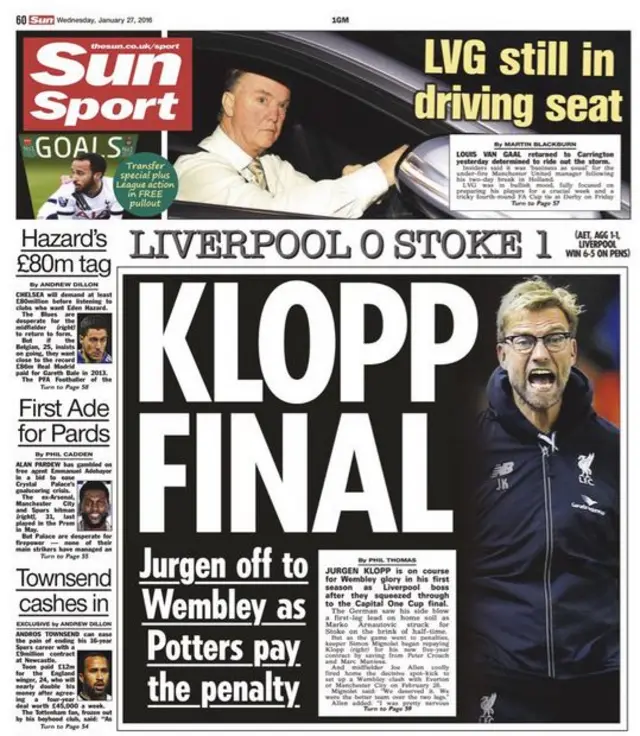 The Sun back page