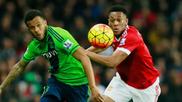 Anthony Martial battles Ryan Bertrand