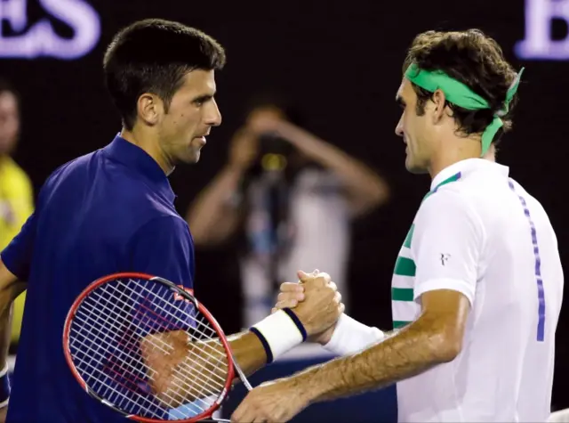 Novak Djokovic and Roger Federer