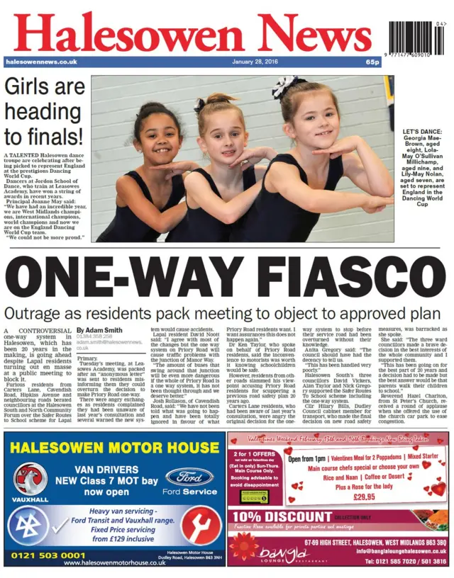 Halesowen News front page