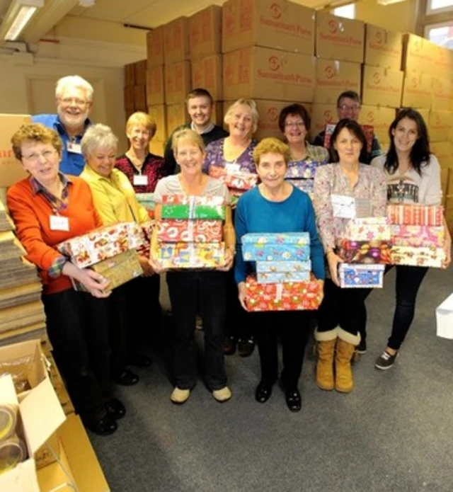 Clive Lawton and Operation Christmas Child volunteers