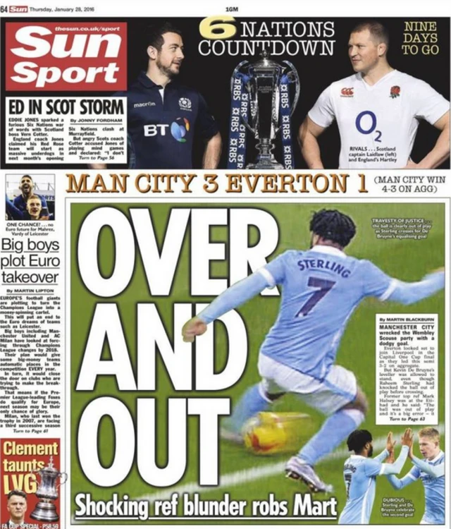 The Sun back page