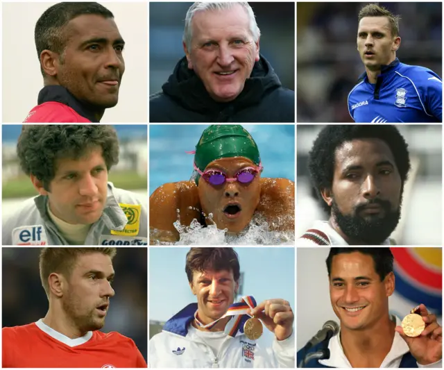 Romario, Ronnie Moore, Peter Lovenkrands, Jody Scheckter, Natalie du Toit, Andy Roberts, Ivan Klasnic, Sean Kerly and Greg Louganis