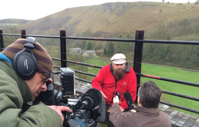 Brian Blessed visiting the Peak District