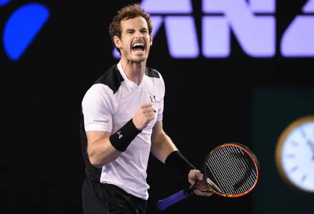 Andy Murray celebrates