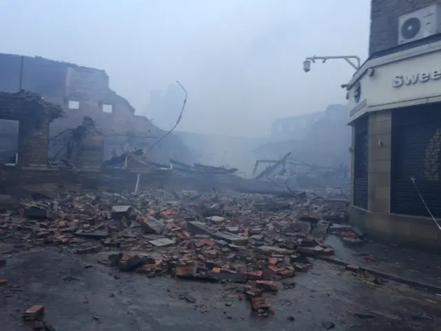 Mill fire aftermath