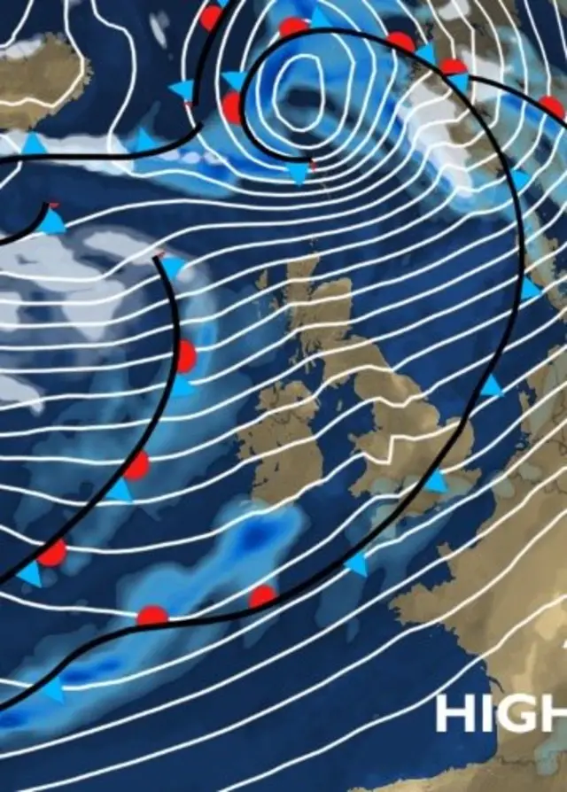 Weather map of UK