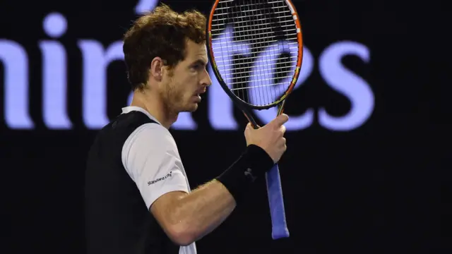 Andy Murray reacts