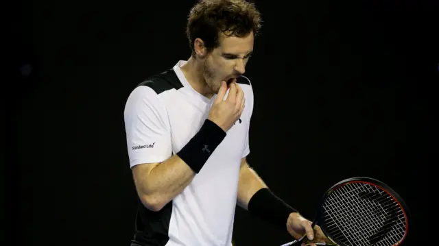 Andy Murray reacts