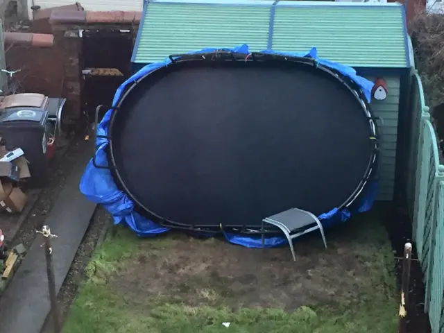 Trampoline blown upside down in East Renfrewshire