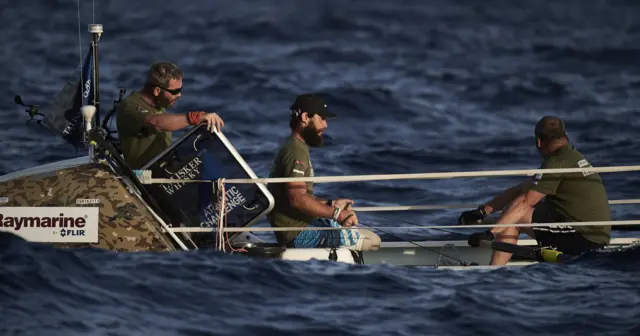 Atlantic rowers Paddy Gallagher, Cayle Royce and Lee Spencer