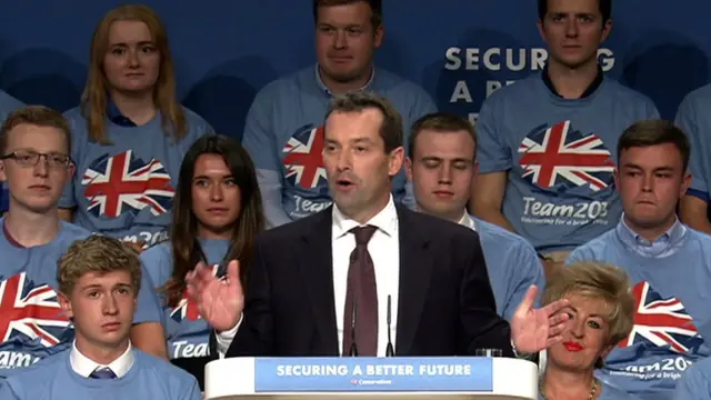 Rob Semple speaking at the Conservative Party Conference in 2014