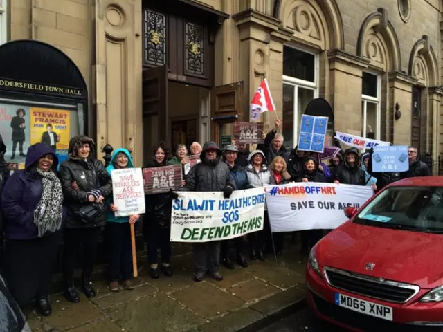 A&E protest in Huddersfield