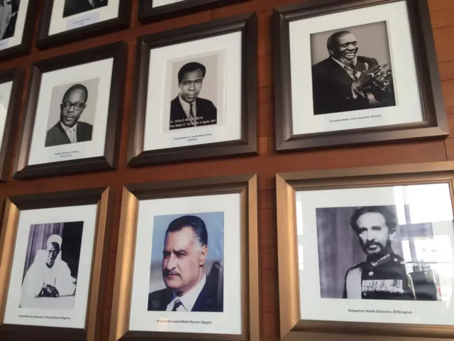 Portraits hanging at African Union